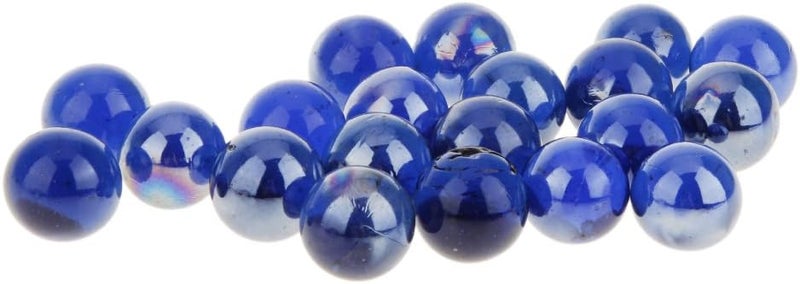 klarako 20 Pack 16mm Assorted Slass Marbles Traditiol Game Play Toy - Dark Blue - Image 1