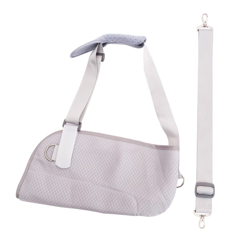 Grey Arm Sling Shoulder Immobilizer for Fractured Arm Comfortable Breathable One Handed - Image 2