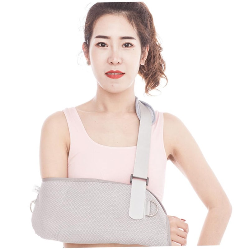 Grey Arm Sling Shoulder Immobilizer for Fractured Arm Comfortable Breathable One Handed - Image 5