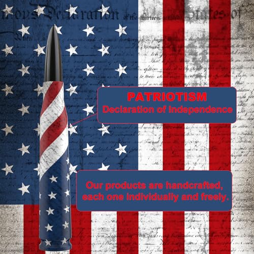 Engirette Car Truck Bullet Antenna Replacement Mast with Valve Stem Caps American Flag Style for GMC Sierra Chevy Silverado Dodge Ram 1500 2500 3500 Ford F150 F250 F350 Super Duty Raptor Accessories, Black - Image 5