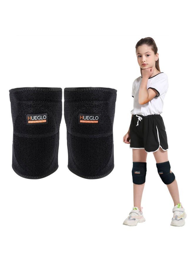 HUEGLO Dance Knee Pads For Kids,Soft Breathable Youth Knees Protective,Knee Support For For Girls,Dancing,Volleyball,Running Hiking 1Pair,Small - Image 1