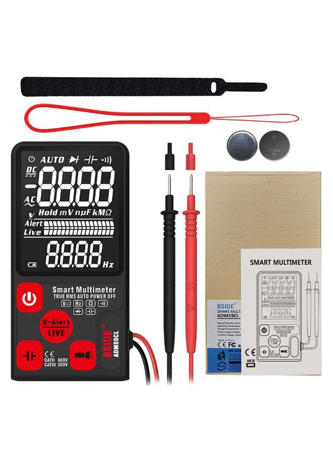 NIBEMINENT 9999 Counts Smart Multimeter True RMS Digital Set Black & Red 15 x 4centimeter  - Image 1