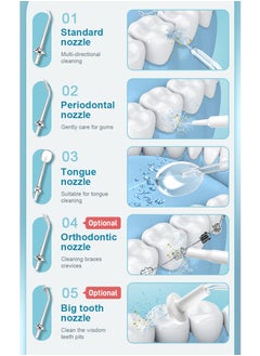 DOSCHER Portable Water Dental Flosser For Teeth Cleaning Dental Oral Irrigator With 4 Modes Scalable 4 Jet Nozzles IPX7 Water Resistance 300ML  - Image 3