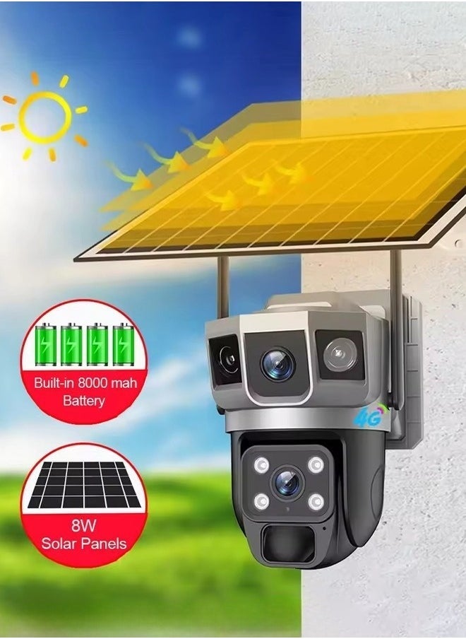 Generic Solar Powered Surveillance Camera 4G Surveillance Cameras 4K HD CCTV Battery Dual Lens Outdoor Smart Home Security Surveillance Cameras  - Image 4
