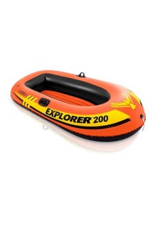 INTEX Explorer 200 Comfortable Rigid Inflatable Boat, Orange/Yellow/Black 185x94x41cm  - Image 1