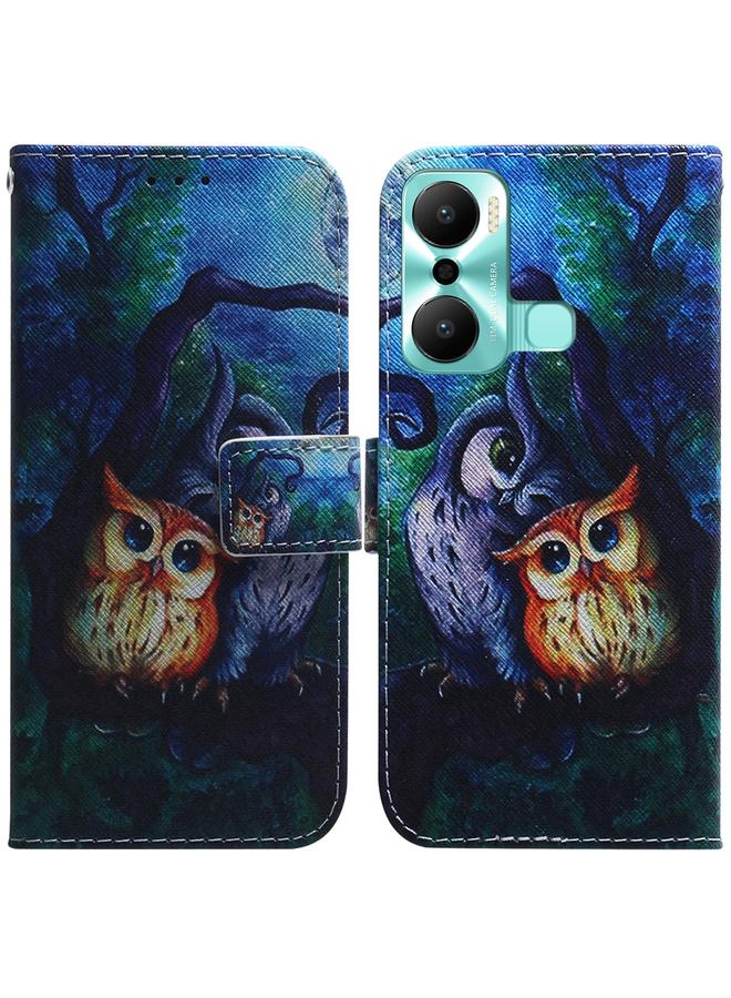 جرين تايجر جراب هاتف Infinix Hot 20 Play المصنوع من الجلد بتصميم رسومات ملونة - Image 1