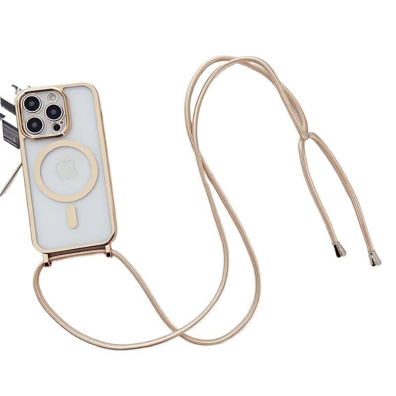 BB Silicone MagSafe Case for iPhone 14 / 14 Plus / 14 Pro / 14 Pro Max with Drop Protection and Strong Magnetic plus Shockproof plus Lanyard in Gold - Image 1