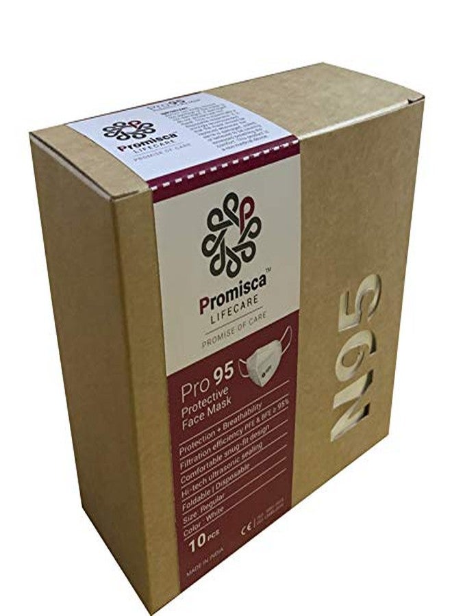 بروميسكا كمامة بروميسكا N95 (عبوة من 10 كمامات) واقية للوجه، مزودة بحلقة تثبيت للرأس، وخمس طبقات ترشيح مصنوعة من القطن الطبيعي المصهور بالنفخ والهواء الساخن، لون أسود، مقاس عادي - Image 2