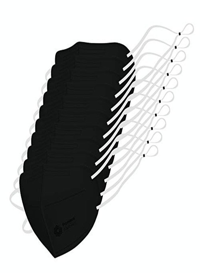 بروميسكا كمامة بروميسكا N95 (عبوة من 10 كمامات) واقية للوجه، مزودة بحلقة تثبيت للرأس، وخمس طبقات ترشيح مصنوعة من القطن الطبيعي المصهور بالنفخ والهواء الساخن، لون أسود، مقاس عادي - Image 1