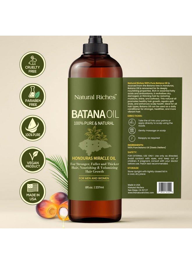 Natural Riches Natural Riches Unrefined Organic Batana Oil, 8 fl oz, 100% Pure & Natural, Cold pressed Honduras Miracle Oil for Hair Growth.  - Image 2
