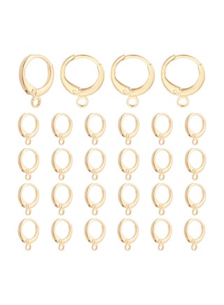 30pcs Earring Hooks Huggie Hoop, Hypoallergenic Dangle Tarnish Resistant Round Earring Hooks, 18K Gold Plated Lever Back Earring Hook for Men Women Earring Jewelry Making, 11.5x15x2mm - pzsku/Z968794838C7DBB966625Z/45/_/1716992187/416cf888-d0a3-47af-9712-44e9ad55f93d