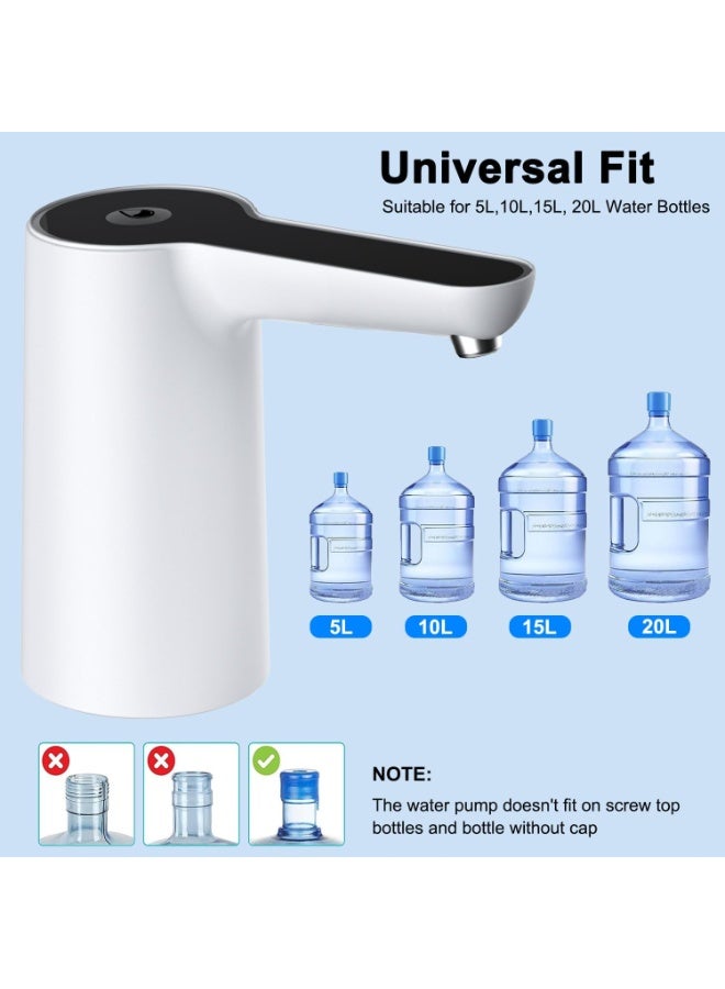 هومستر مضخة مياه كهربائية محمولة قابلة للشحن عبر USB - مضخة نقل مياه أوتوماتيكية لعبوات 5 جالون/19 لتر، للاستخدام المنزلي والمكتبي - Image 3