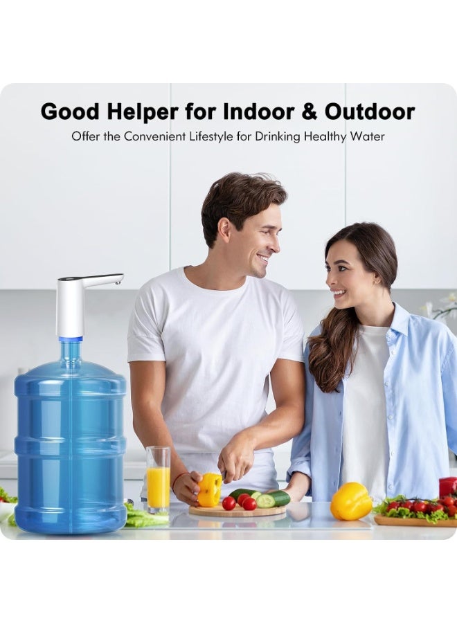 هومستر مضخة مياه كهربائية محمولة قابلة للشحن عبر USB - مضخة نقل مياه أوتوماتيكية لعبوات 5 جالون/19 لتر، للاستخدام المنزلي والمكتبي - Image 5