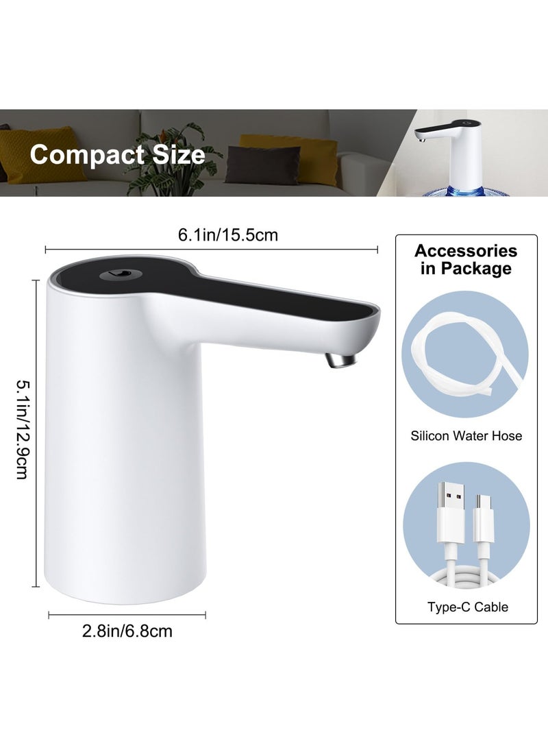 هومستر مضخة مياه كهربائية محمولة قابلة للشحن عبر USB - مضخة نقل مياه أوتوماتيكية لعبوات 5 جالون/19 لتر، للاستخدام المنزلي والمكتبي - Image 4
