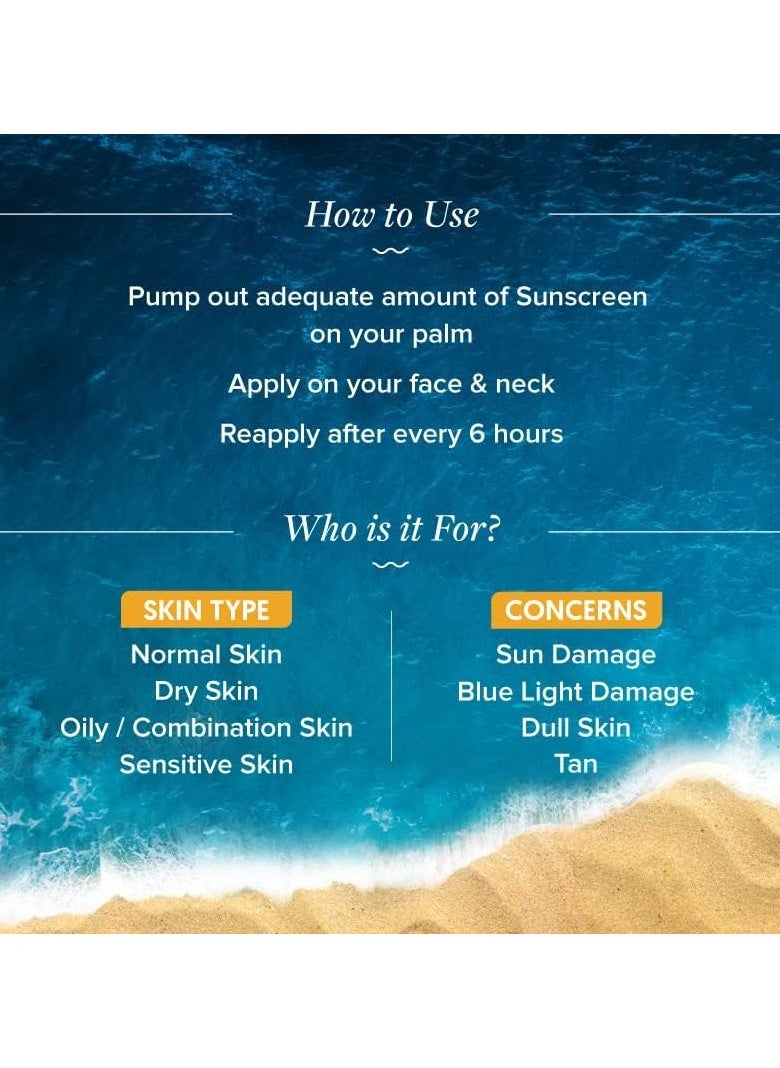 Aqualogica Aqualogica Glow+ Dewy Sunscreen SPF 50 PA+++ For UVA/B & Blue Light Protection, for Glowing & Well Protected Skin, Cream, 50G  - Image 4