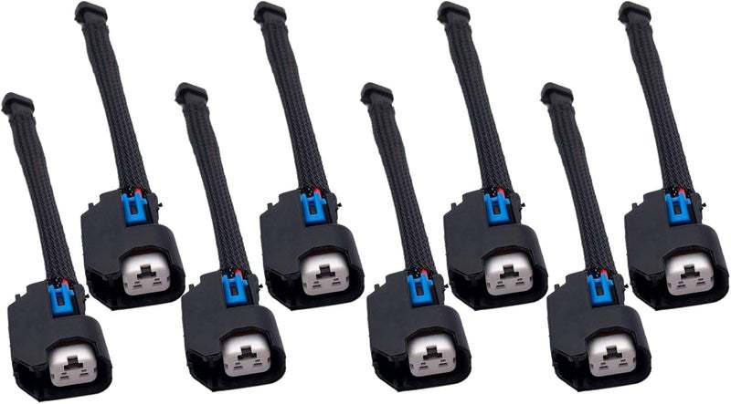LIZAPUS 8PCS Wire Harness Adapter for Mini Delphi Multec 2 to USCAR EV6 Fuel Injector - Image 1