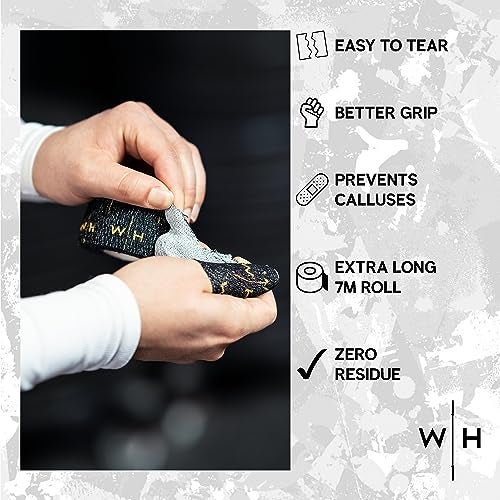 Weightlifting House Weight Lifting Thumb Tape: Athletic Grip Tape, Finger Extra Adhesive Tape for Workout - Body Tape, Sports Tape Perfect for Weightlifting - Sports Tape, Athletic - 7m/23ft (Black) - Image 3