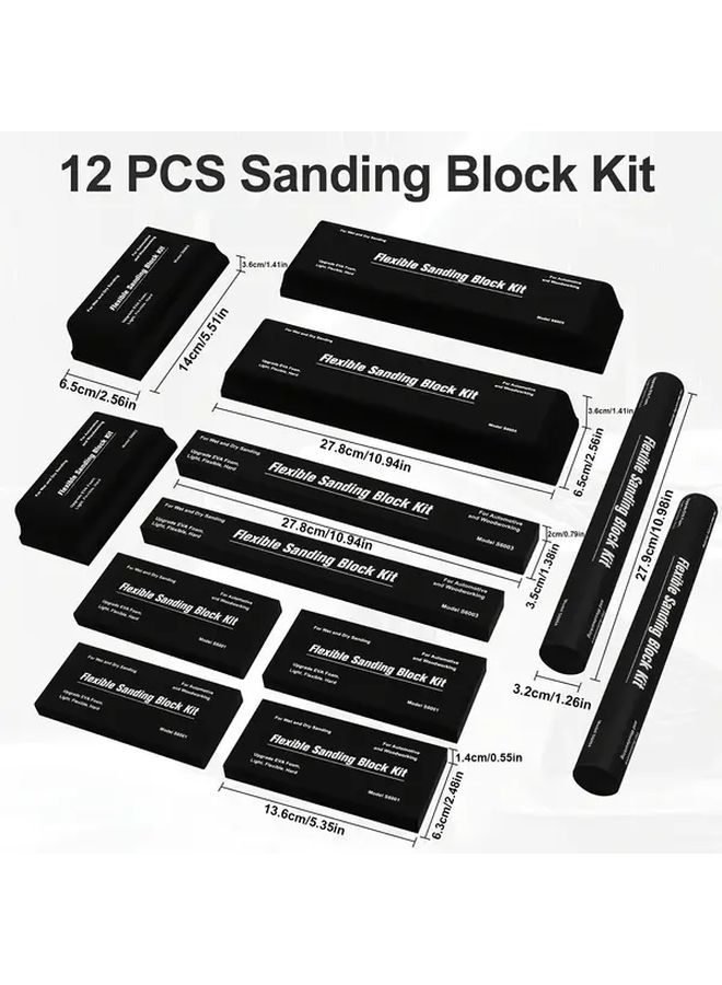 Eva Foam Auto Body Sanding Block Kit 12pcs Flexible Wet Or Dry Sanding Blocks Set For Car - Image 2