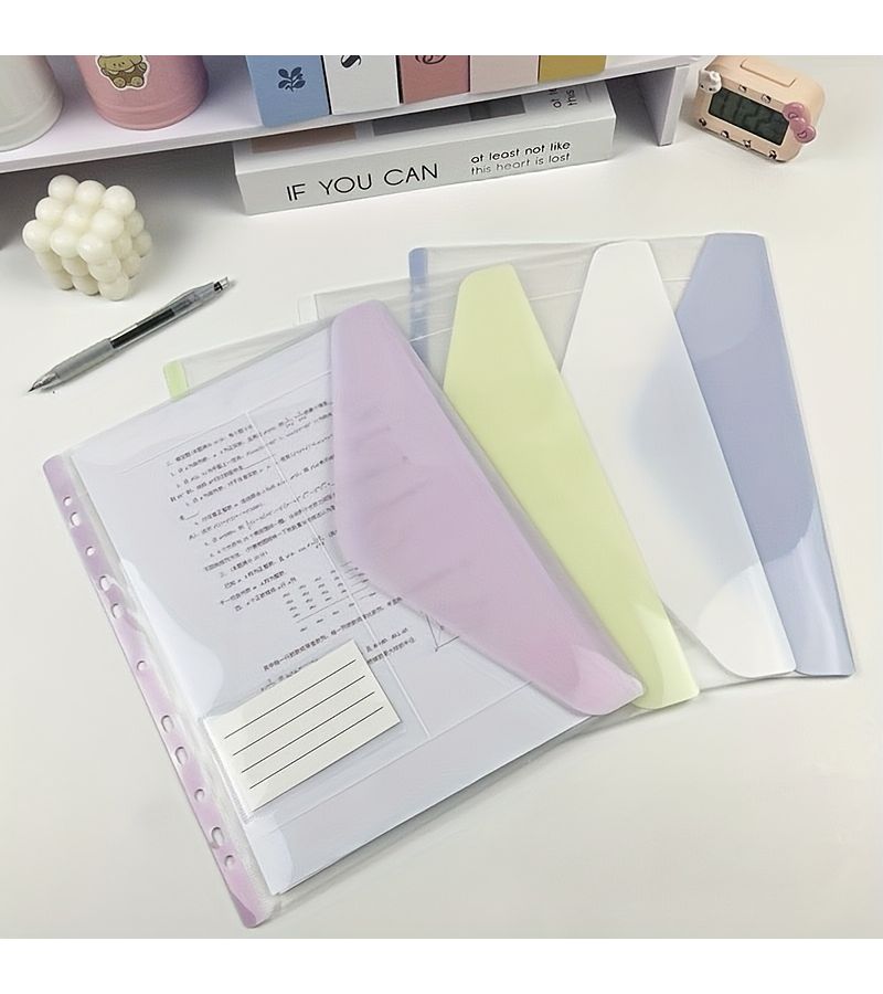 Mix Colors 8Pcs A4 Ring Binder Folder With 11Hole Loop Hook Label Slot - Image 1