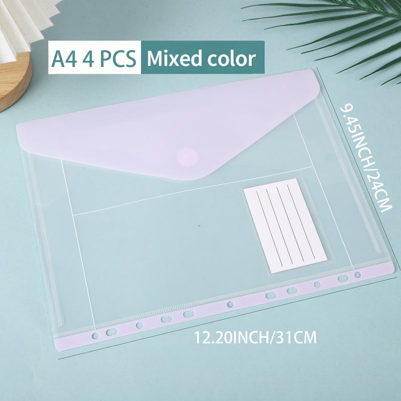 Mix Colors 8Pcs A4 Ring Binder Folder With 11Hole Loop Hook Label Slot - Image 2