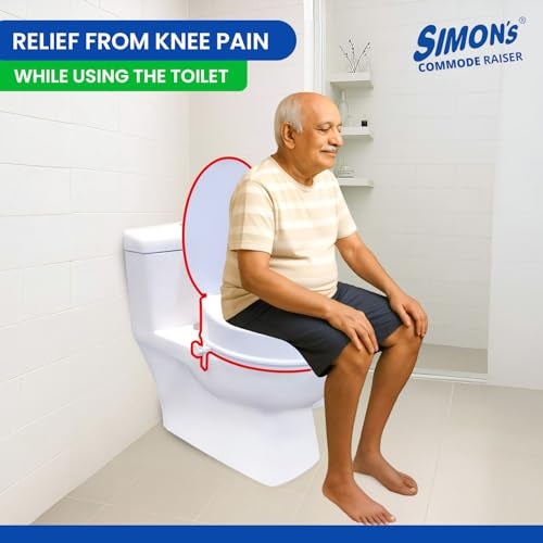 Simon's Simon’s Heavy-Duty 6 Inch Commode seat raiser with lid cover – for elderly to sit and rise from commode toilets, portable seat extension for senior citizen with knee pain - Pack of 1 - Image 5