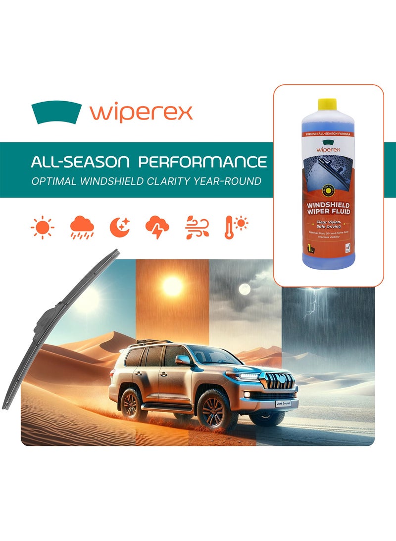 Wiperex سائل مساحات الزجاج الأمامي وابركس رؤية واضحة قيادة آمنة - يذوب الغبار والأوساخ بسرعة يحسن الرؤية - 1 لتر - Image 2