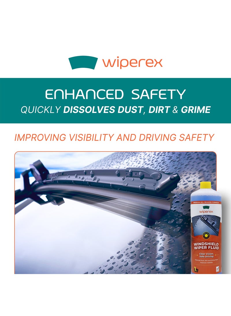Wiperex سائل مساحات الزجاج الأمامي وابركس رؤية واضحة قيادة آمنة - يذوب الغبار والأوساخ بسرعة يحسن الرؤية - 1 لتر - Image 4