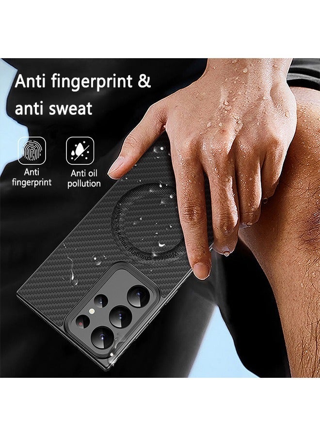 X-level جراب Samsung Galaxy S24 Ultra مصنوع من جلد البولي يوريثان الحراري مع ملمس مريح يدعم الشحن اللاسلكي MagSafe ومضاد للأوساخ ومضاد للخدش ومضاد للسقوط وواقي عدسة الكاميرا الخلفية وإكسسوار الهاتف - Image 5