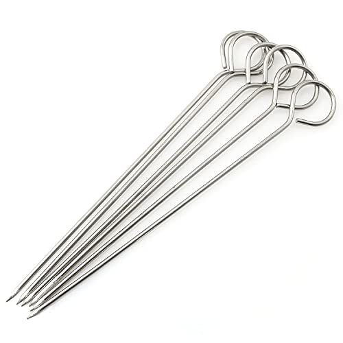 PZRT 12pcs Stainless Steel Roast Goose Needle Barbecue Skewers, BBQ Skewers, Shish Kebab Kabob Skewers Turkey Lacers for Trussing Turkey (6pcs 6 Inch + 6pcs 8 Inch) - Image 3