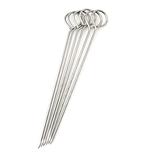 PZRT 12pcs Stainless Steel Roast Goose Needle Barbecue Skewers, BBQ Skewers, Shish Kebab Kabob Skewers Turkey Lacers for Trussing Turkey (6pcs 6 Inch + 6pcs 8 Inch) - Image 2