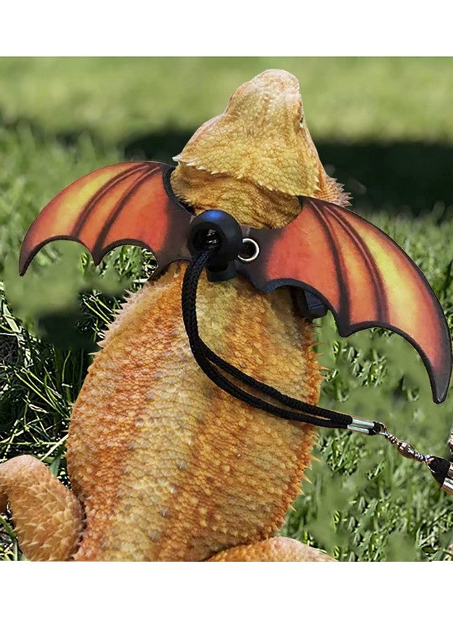 Yamadura Bearded Dragon Lizard Leash Harness - Adjustable Dinosaur Wing Lizard Cool Leather Wings Safety Walking Leash (S,M,L,3Pack) - Image 4