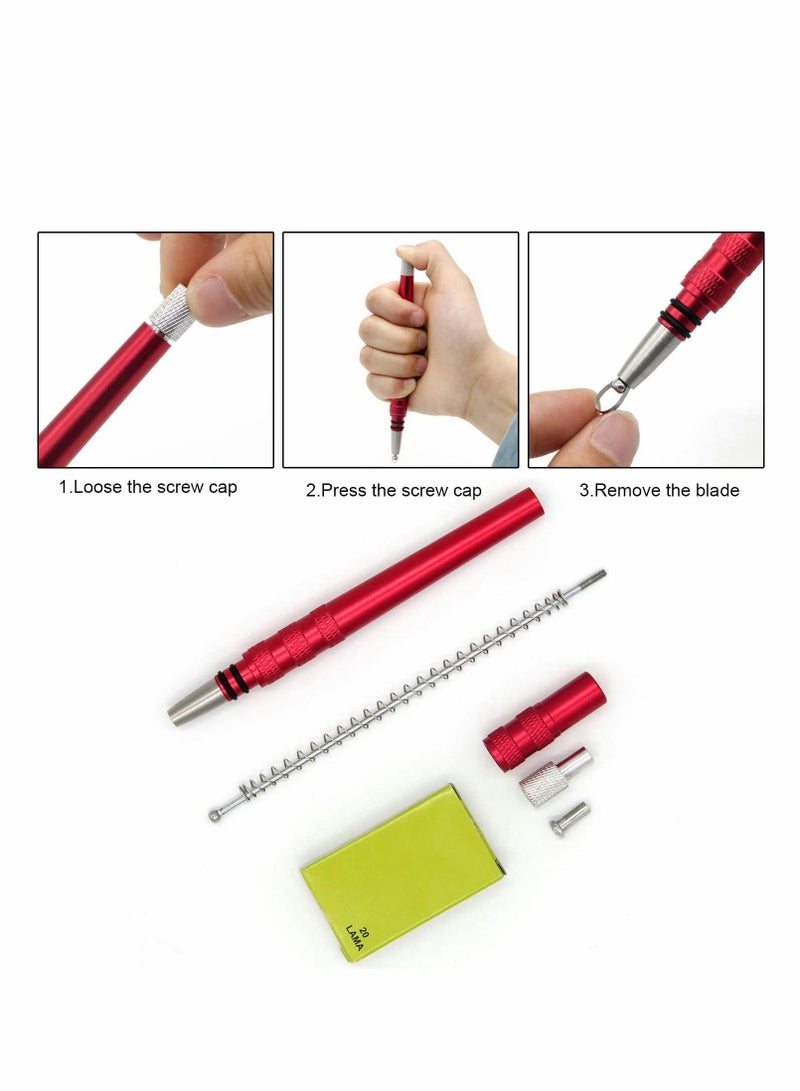Y&D Hair Razor Pen, Trim Styling Face Eyebrow Shaping Device, Engraved Pen with 20 Blades, DIY Eyebrows Beards Tool - Image 2