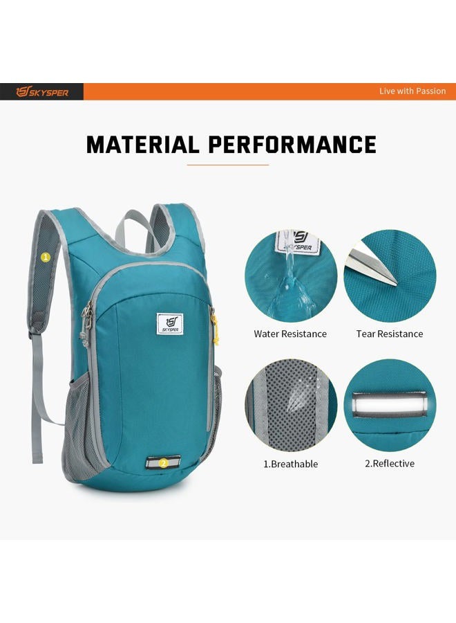 SKYSPER Small Daypack 10L Hiking Backpack Packable Lightweight Travel Day Pack for Women Men(Cyan)  - Image 4