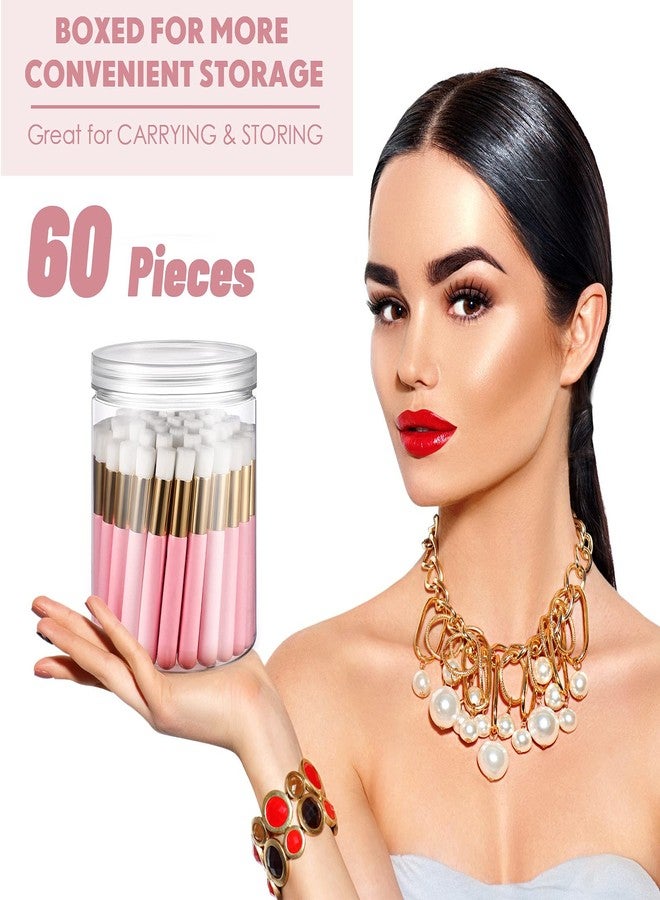 Patelai 60 Pieces Lash Shampoo Brushes with Container, Eyelash Extension Cleansing Brush Nose Pore Cleaning Tool Peel off Blackhead Removing Tool Cosmetic Lash Cleanser Facial Cleansing(Pink) - Image 2
