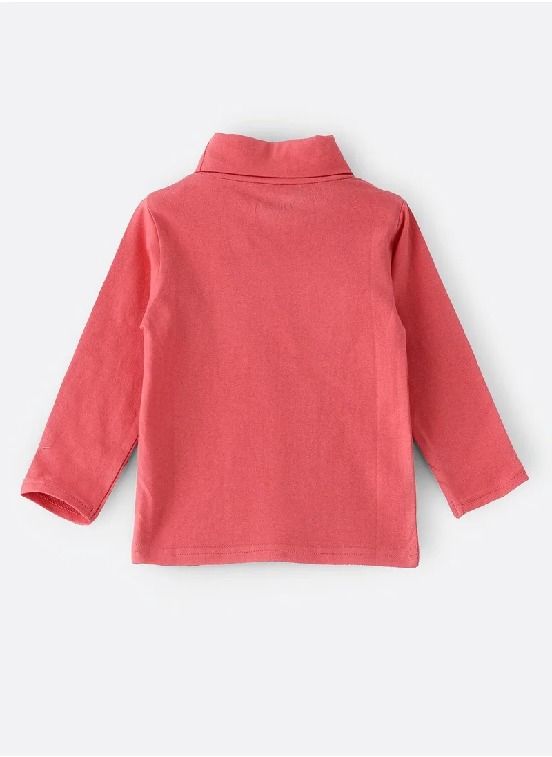 Jelliene Basic solid turtle neck t-shirt