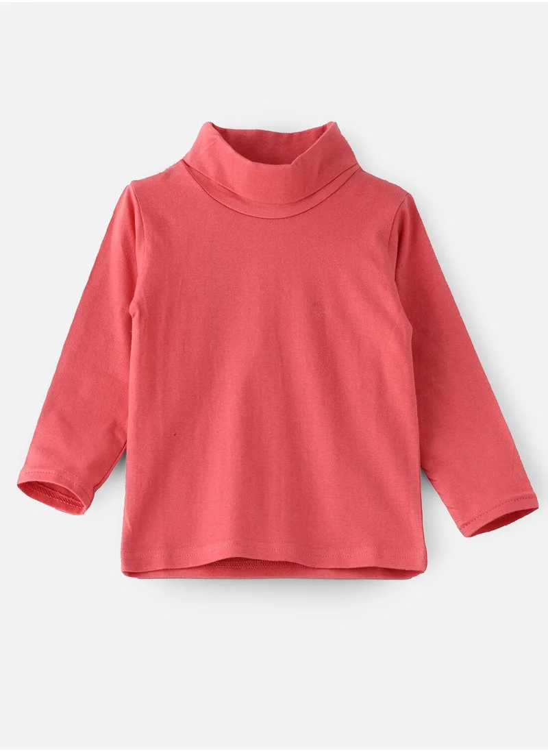 Jelliene Basic solid turtle neck t-shirt