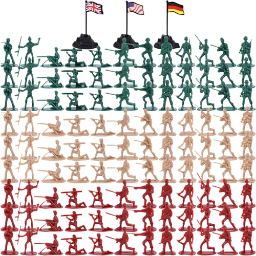 3 otters 300PCS Toy Soldiers Set, Army Men Figures Military Toys for Boys, Kids Toys Birthday Gift, 3 Colors - Image 1