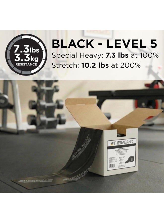 TheraBand Black Resistance Band (50-Yard Bulk Roll) – Special Heavy Level 5 Exercise Band for Advanced Strength Training & Physical Therapy - Image 4