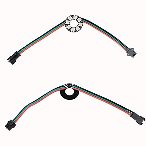 Sparkleiot 8 Bits WS2812 RGB LED Ring with SM2.54-3P Wire, DC5V WS2812B 5050 Full Color LED with Integrated Drivers Individually Addressable for Arduino Raspberry Pi ESP8266 Nodemcu (Pack of 2pcs) - Image 3
