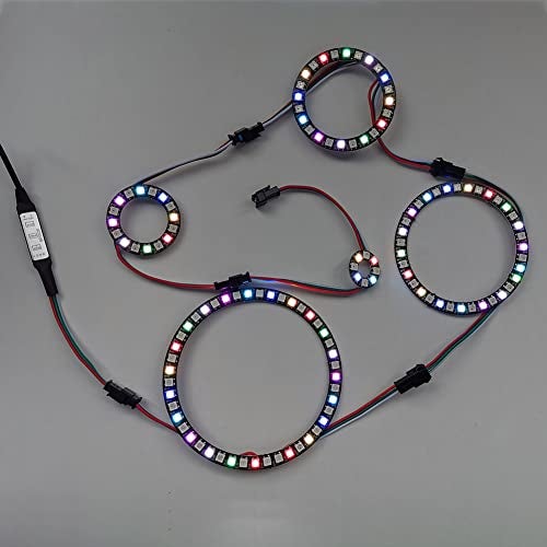 Sparkleiot 8 Bits WS2812 RGB LED Ring with SM2.54-3P Wire, DC5V WS2812B 5050 Full Color LED with Integrated Drivers Individually Addressable for Arduino Raspberry Pi ESP8266 Nodemcu (Pack of 2pcs) - Image 4