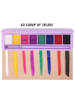 Mysense 16 Colors Water Activated Eyeliner Palette,Neon Face Paint,Fluorescent Bright Rainbow Colorful Body Paint Makeup,Matte and UV Blacklight Graphic Eyeliner,With Eyeliner Brush  - Image 3
