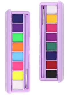 Mysense 16 Colors Water Activated Eyeliner Palette,Neon Face Paint,Fluorescent Bright Rainbow Colorful Body Paint Makeup,Matte and UV Blacklight Graphic Eyeliner,With Eyeliner Brush  - Image 1
