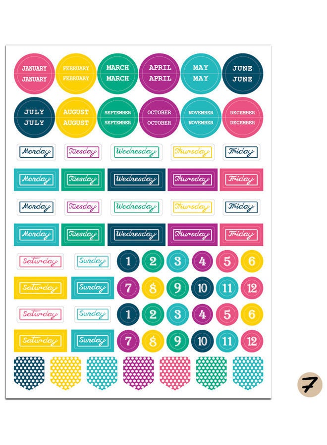 نيبمينينت مجموعة أوراق ملصقات مناسب للتخطيط و أساسية من النوع A مكونة 12 قطعة متعدد الألوان - Image 3