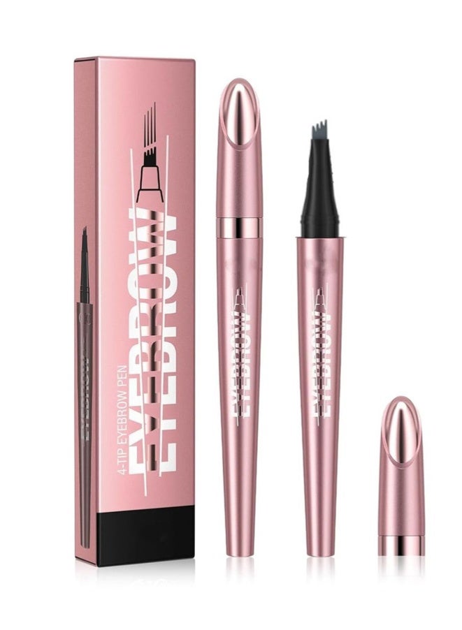 3D Waterproof Microblading Eyebrow Pencil, Brow Pencil with Micro-fork Tip - Grey, White - Image 1