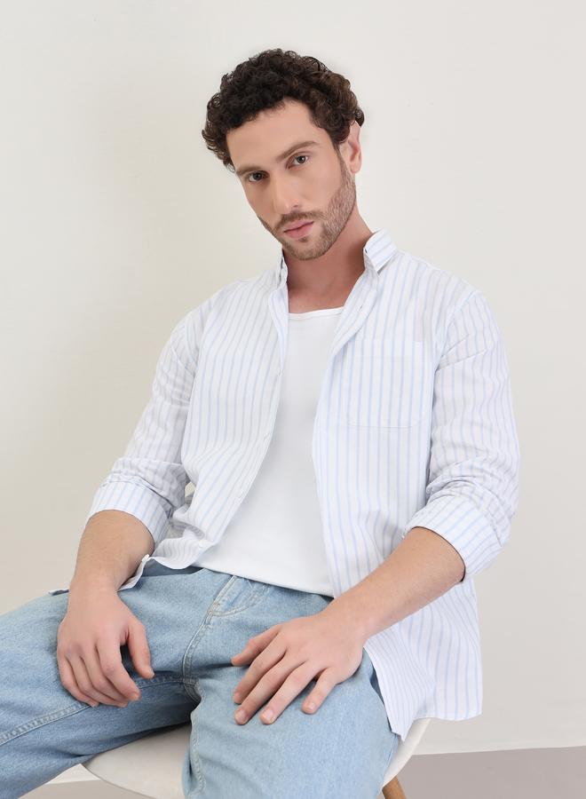 Styli Striped Regular Fit Long Sleeve Shirt - Image 3
