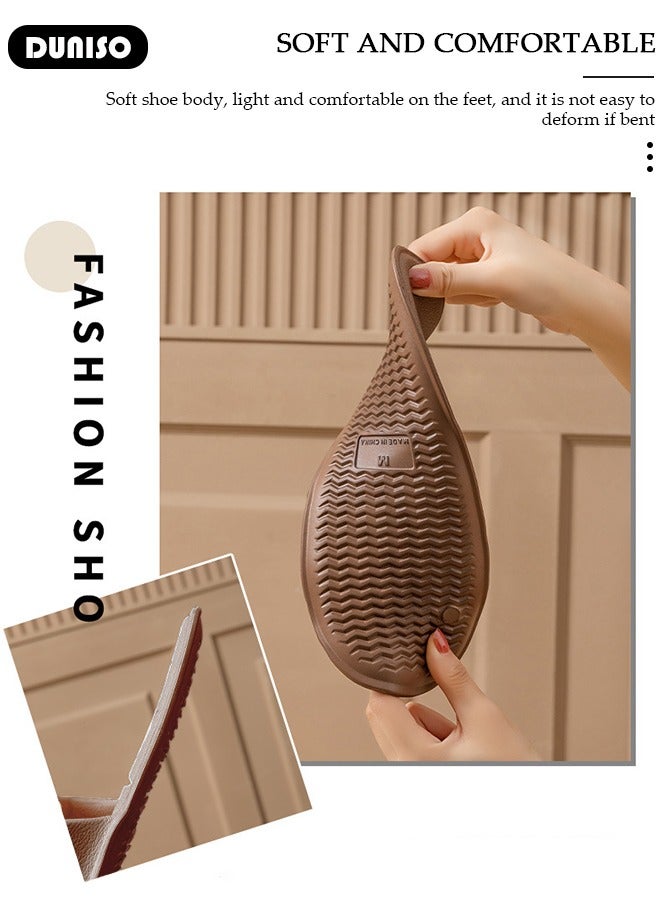 DUNISO شبشب سريع الجفاف للجنسين، شباشب حمام، شباشب داخلية مضادة للانزلاق، صنادل مسطحة خفيفة الوزن، شباشب قابلة للطي والتخلص منها للسفر والاستحمام في الفندق - Image 4