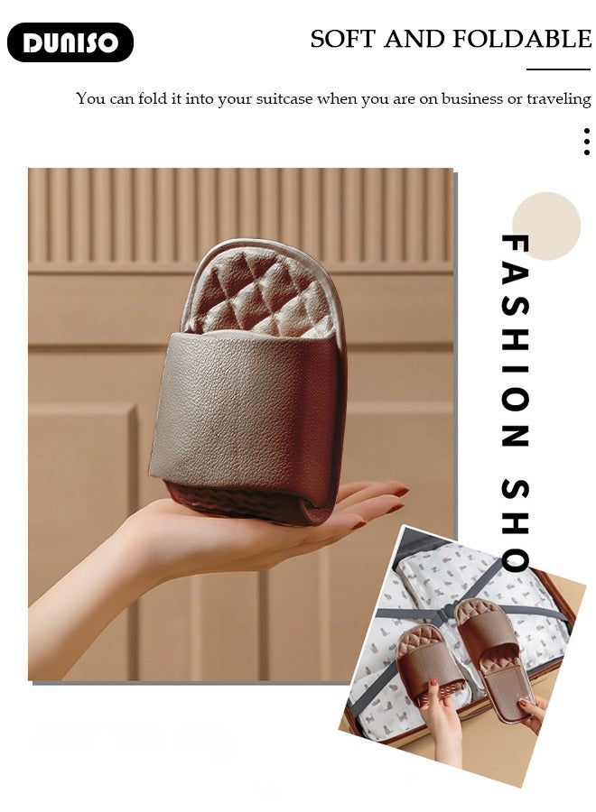 DUNISO شبشب سريع الجفاف للجنسين، شباشب حمام، شباشب داخلية مضادة للانزلاق، صنادل مسطحة خفيفة الوزن، شباشب قابلة للطي والتخلص منها للسفر والاستحمام في الفندق - Image 3