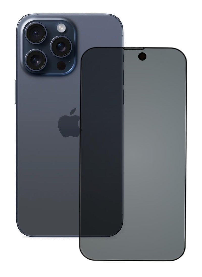 ACLIX Antistatic ESD Dustproof Premium Quality High Definition Anti-Spy Privacy Tempered Glass Screen Protector Designed For  iPhone 15 Pro Max - Image 1