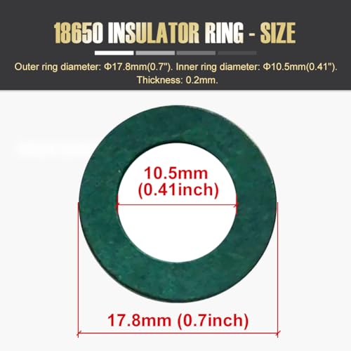 MatchWhiz 550PCS 18650 Lithium Battery Insulator Rings, Highland Barley Paper with Adhesive Backing, Hollow Paper Pad Electrical Insulation Ring, Green - Image 5