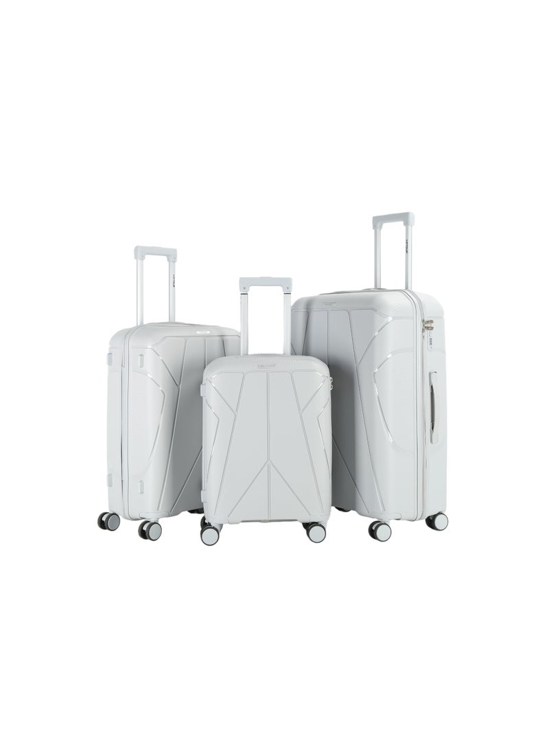 فيبتور طقم حقائب سفر صلبة دوارة مكون من 3 قطع مع قفل TSA - مصنوع من مادة البولي بروبيلين المتينة، بعجلات مزدوجة تدور 360 درجة، ومقبض من الألومنيوم - Image 1